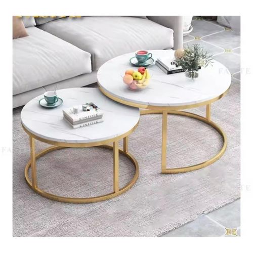 CLEARANCE OFFER 2Pcs Marble Nesting Nordic Luxury Coffee Table Marble Effect