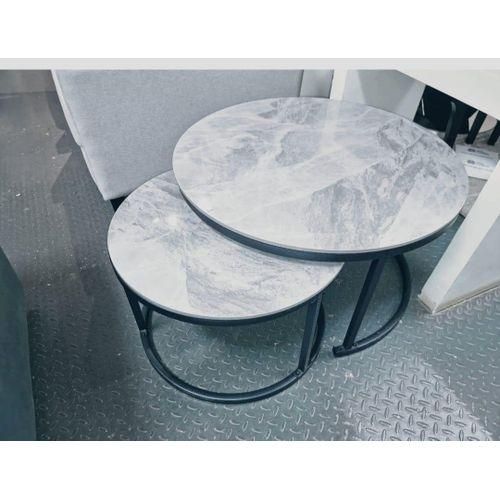 CLEARANCE OFFER LUXURY PURE MARBLE TOP NESTING COFFEE TABLES (2pcs)