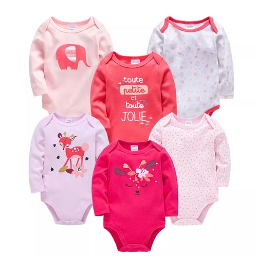 CLEARANCE OFFER 5PC Pretty Girl Cotton Long-sleeve Baby Onesies/bodysuit/sleepsuit/romper