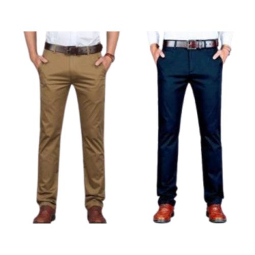 CLEARANCE OFFER 2 Pack Hard Khaki Trouser- Navy Blue And Brown