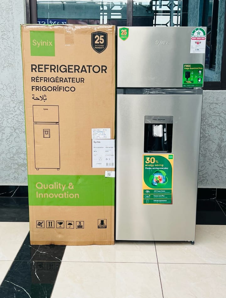 CLEARANCE OFFER Syinix Fridge 210L With Water Dispenser, Double Door Energy Efficient