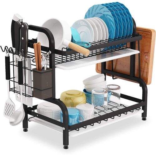 CLEARANCE OFFER Dish Rack Kitchen Utensil Storage Rack, Double Dish Rack