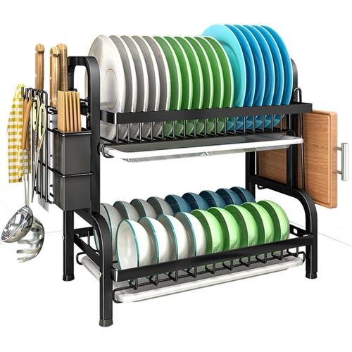 CLEARANCE OFFER Dish Rack Kitchen Utensil Storage Rack, Double Dish Rack
