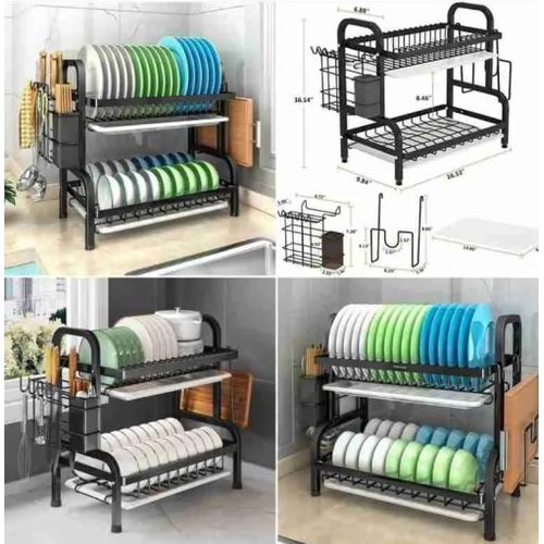 CLEARANCE OFFER Dish Rack Kitchen Utensil Storage Rack, Double Dish Rack