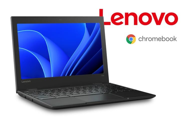 Lenovo 100e Chromebook 4GB 32GB eMMC SD Flash Memory Up to 256GB  11.6 Inch Chromebook HD - Intel N-Series N100-4 With Chrome OS English Keyboard Student Laptop