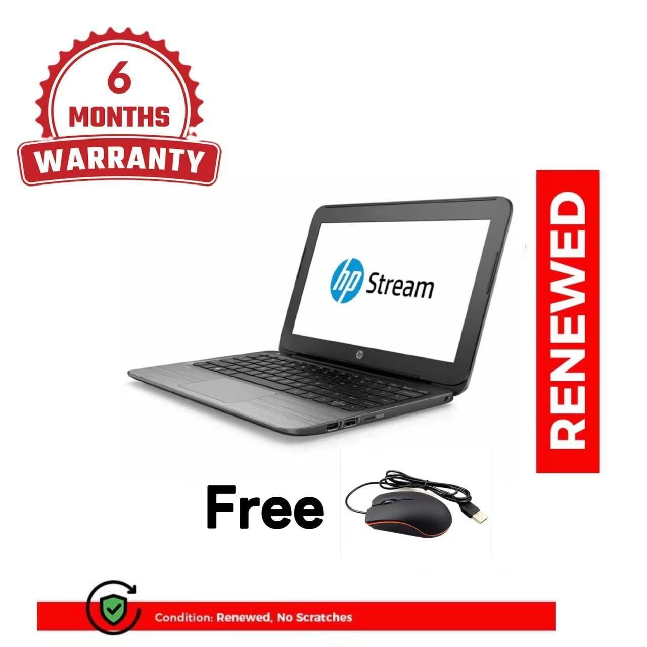 REFURBRISHED HP Stream 11Pro G5 11.6" Intel Celeron 4GB RAM 64GB SSD, USB, HDMI, Windows 10 pro, Ultra Slim Laptop