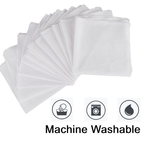 13pcs 100% Cotton White Handkerchiefs, LEDream 15''x15'' Men's Hankies, Classic Pocket Square for Business and Wedding