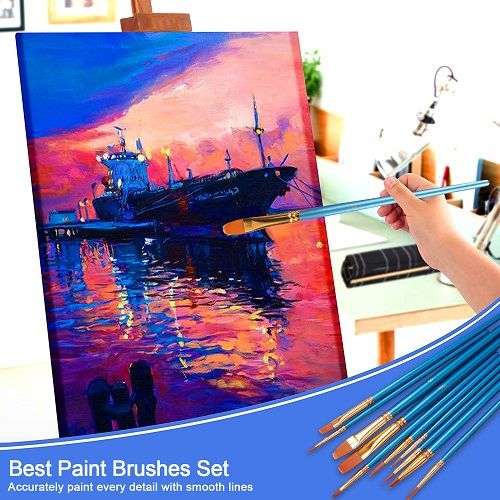 Acrylic Paint Brush Set, LEDream 50 Pcs Miniature Detail Painting Brushes for All Purpose Oil Watercolor