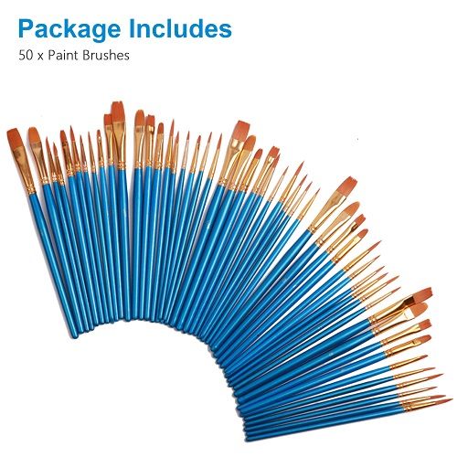 Acrylic Paint Brush Set, LEDream 50 Pcs Miniature Detail Painting Brushes for All Purpose Oil Watercolor