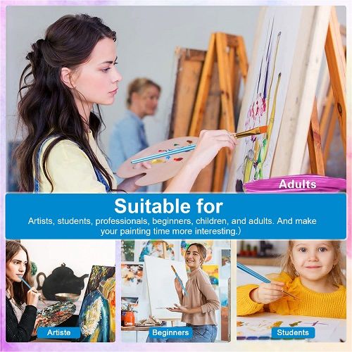 Acrylic Paint Brush Set, LEDream 50 Pcs Miniature Detail Painting Brushes for All Purpose Oil Watercolor