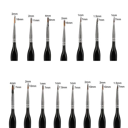 Detail Paint Brushes Set, LEDream 15pcs Miniature Brushes for Fine Detailing & Art Painting, Models, Face, Nail
