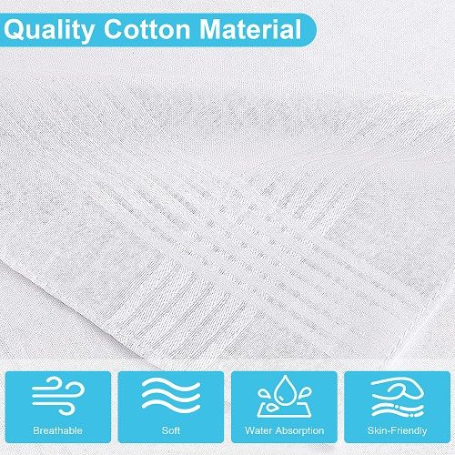 20pcs Soft Pure Cotton Handkerchiefs, LEDream 38x38cm Men's White Hankies, Classic Pocket Squares with Stripe