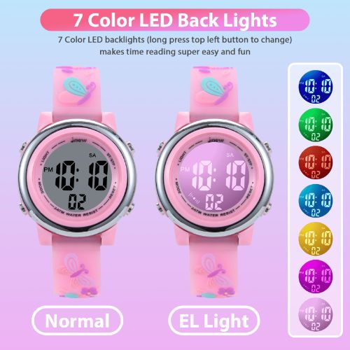 Kid Watch for Girls Boys, LEDream Sports Digital Watches, 3D Cute Cartoon Waterproof 7 Color LED Lights Outdoor Electrical Wrist Watch with Alarm Stopwatch Toy Gifts