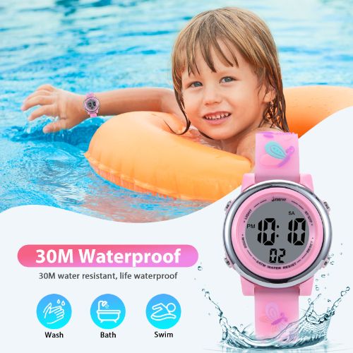 Kid Watch for Girls Boys, LEDream Sports Digital Watches, 3D Cute Cartoon Waterproof 7 Color LED Lights Outdoor Electrical Wrist Watch with Alarm Stopwatch Toy Gifts