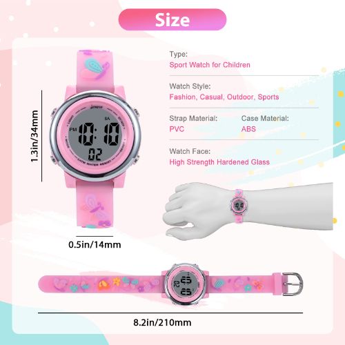 Kid Watch for Girls Boys, LEDream Sports Digital Watches, 3D Cute Cartoon Waterproof 7 Color LED Lights Outdoor Electrical Wrist Watch with Alarm Stopwatch Toy Gifts