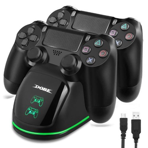 Charging Station Fit for PS4 Controller, LEDream Fast Dual Charging Dock Fit for Sony PlayStation 4 Wireless Dualshock Controllers, Charger Stand with LED Indicator, USB Cable