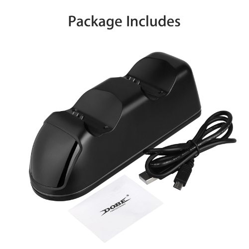 Charging Station Fit for PS4 Controller, LEDream Fast Dual Charging Dock Fit for Sony PlayStation 4 Wireless Dualshock Controllers, Charger Stand with LED Indicator, USB Cable