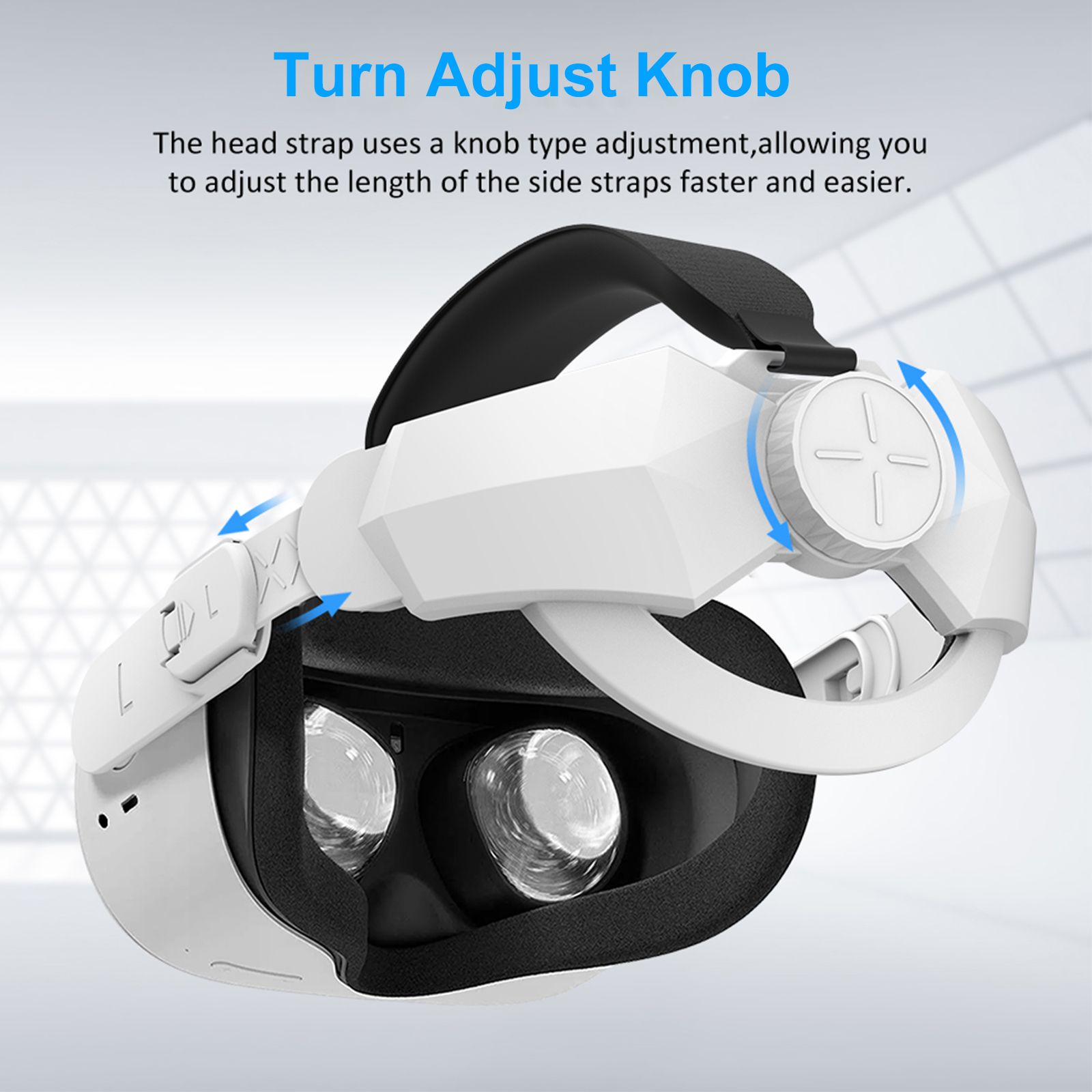 Head Strap for Oculus/Meta Quest 2 Accessories, LEDream Adjustable Elite Head Strap Fit for Quest 2 for Enhanced Support, Balance Weight, Reduce Pressure in VR, Suitable for Teenagers and Adults