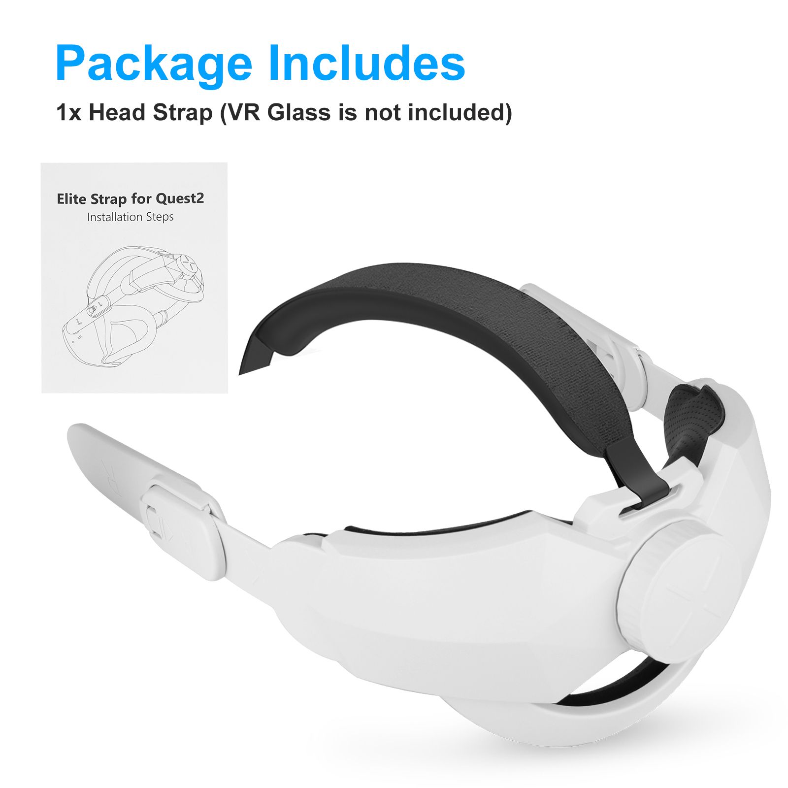 Head Strap for Oculus/Meta Quest 2 Accessories, LEDream Adjustable Elite Head Strap Fit for Quest 2 for Enhanced Support, Balance Weight, Reduce Pressure in VR, Suitable for Teenagers and Adults