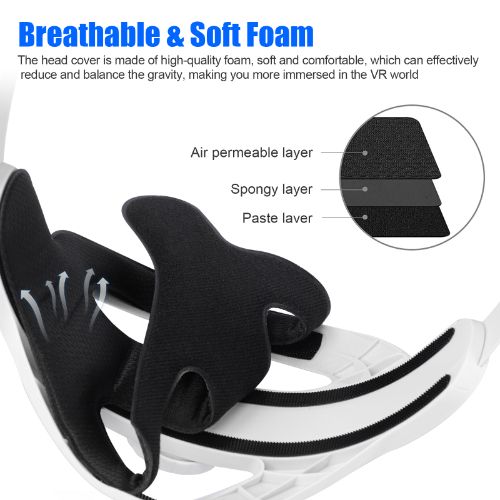 LEDream Adjustable Head Strap Fit for Oculus Quest 2 VR Headset with Head Cushion, Replacement Elite Strap for Meta/Oculus Quest 2, Comfortable Protective Head Strap Enhanced Support Reduce Pressure