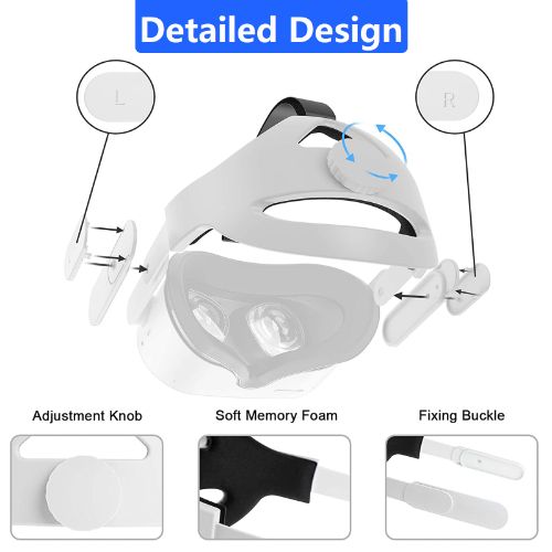 LEDream Adjustable Head Strap Fit for Oculus Quest 2 VR Headset with Head Cushion, Replacement Elite Strap for Meta/Oculus Quest 2, Comfortable Protective Head Strap Enhanced Support Reduce Pressure