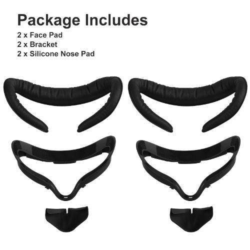 Face Cover Pad for Oculus Quest 2, LEDream 2Pcs Sweatproof Facial Interface Bracket & PU Leather Foam Face Cushion Compatible with Oculus Quest 2 VR Headset, Washable Lightproof Anti-Leakage