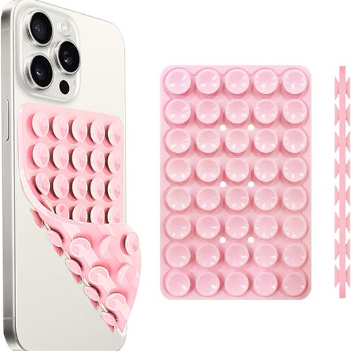 Silicone Suction Cup Phone Case Mount Double Sided, Phone Accessories Hands-Free Strong Grip Holder for Selfies and Videos, Silicon Phone Stand Fits for iPhone and Android, 1pcs