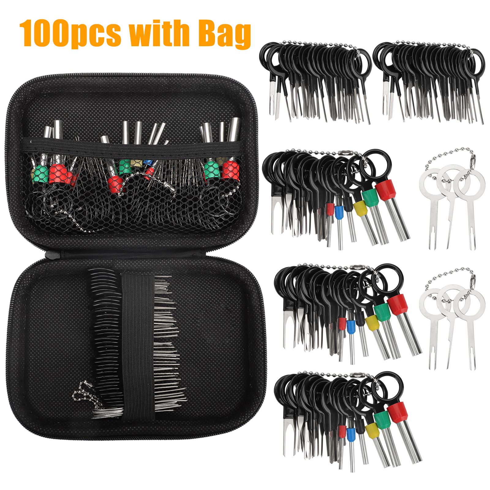 100PCS Wire Terminal Removal Tool Car Electrical Wiring Crimp Connector Pin Key