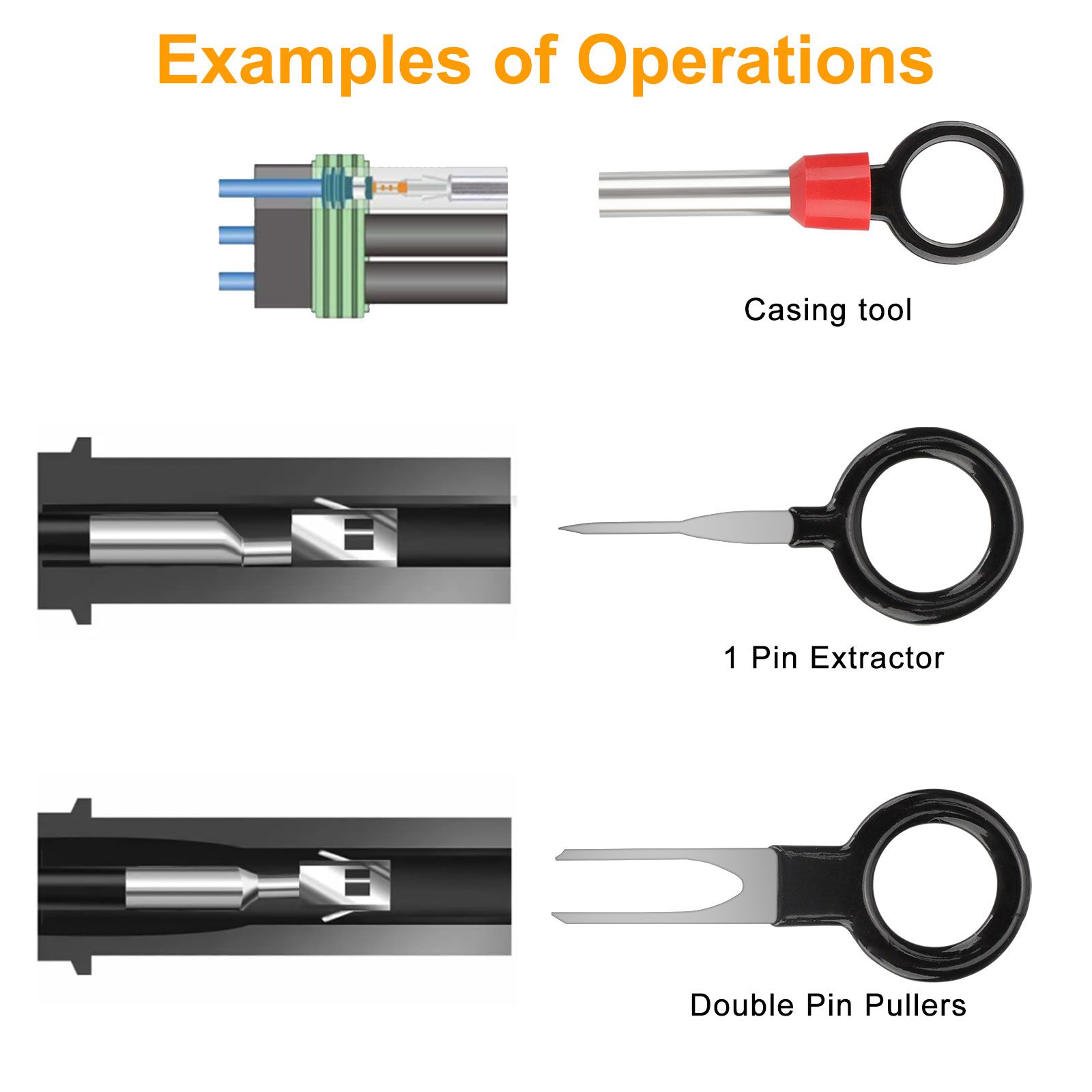 100PCS Wire Terminal Removal Tool Car Electrical Wiring Crimp Connector Pin Key