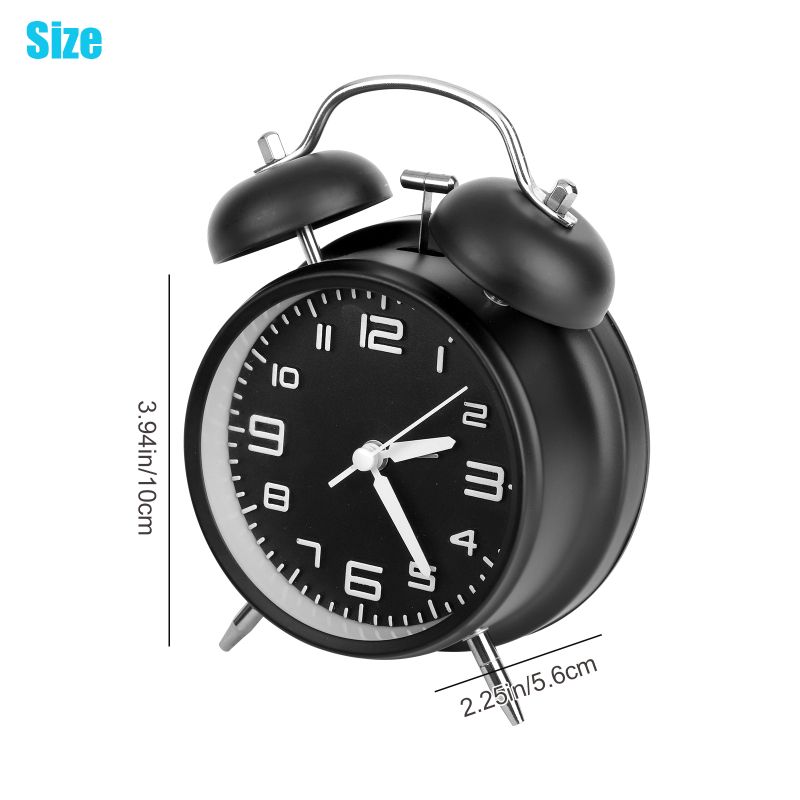 Twin Bell Loud Alarm Clock for Heavy Sleepers with Backlight, Battery Operated Old Fashioned Alarm Clock for Bedrooms and Home Decoration(Retro)