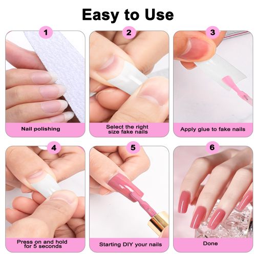 1000pcs Half Cover French Nail Tips, Acrylic Fake Nails with Case, 10 Sizes False Nails Tips