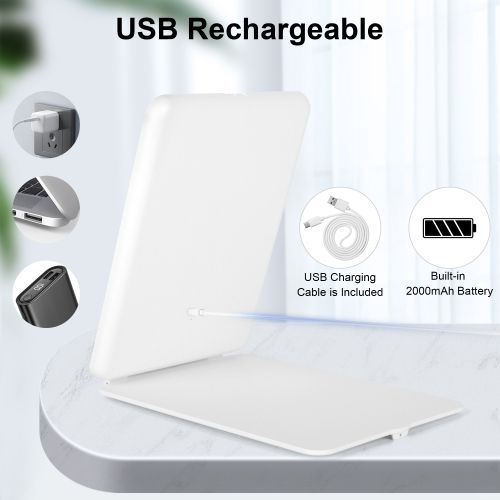 Travel Makeup Mirror with 10X Magnifying Mirror, 3 Colors Light Folding Vanity Mirror