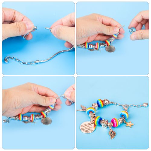 Bracelet Making Kit, 86PCs Charm Bracelets Kit with Beads, Jewelry Charms, Bracelets for DIY Craft, Jewelry Gift