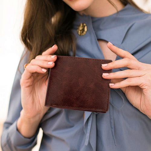 PU Leather Wallet for Men, Slim Bifold Wallet with 8 Credit Card Holder, Mens Slim Multi-Slots Minimalist Card Holder