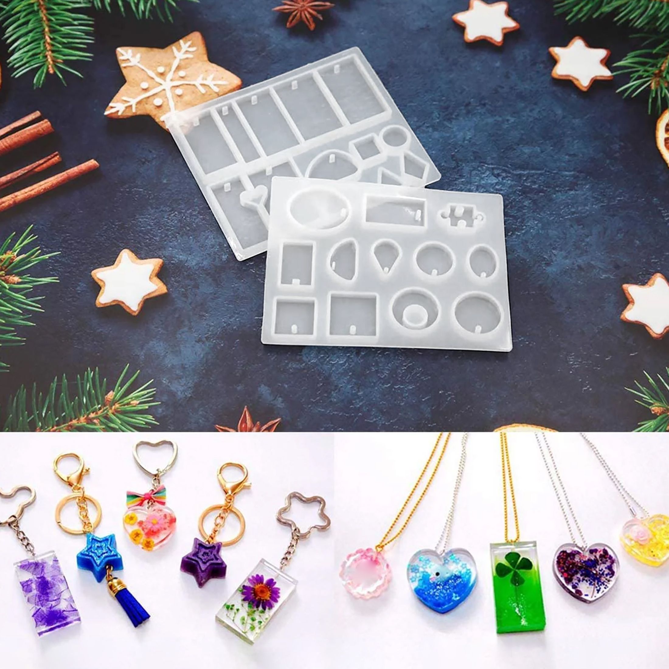 229pcs Resin Molds, Silicone Epoxy Resin Making Kit for Resin Casting Beginner, Epoxy Casting Molds Tools Set for DIY Jewelry Craft Making