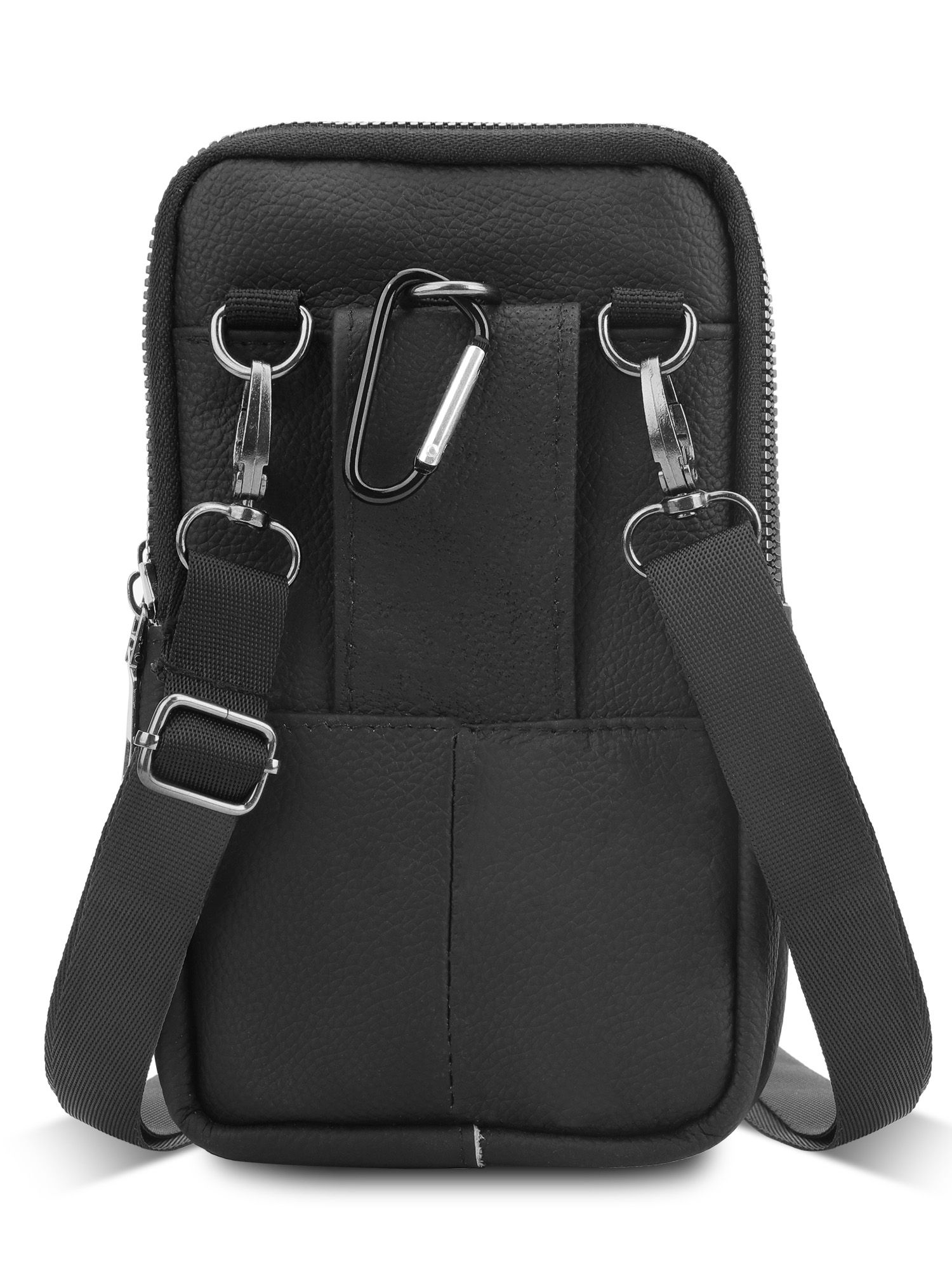 Cell Phone Holster, PU Leather Wallet Case Cover Belt Clip Pouch Men Crossbody Phone Purse Shoulder Bag, 11.43x4.1x19.3cm