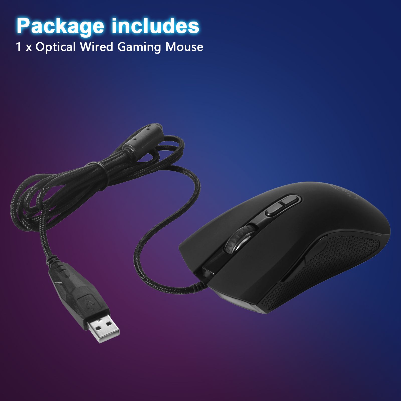 Gming Mouse Wired, USB Computer Mouse with 4 Adjustable DPI, RGB Backlit LED, Side Buttons, Ergonomic Optical Mice for PC, Laptop, Windows, Mac, Vista, Linux, Gamer