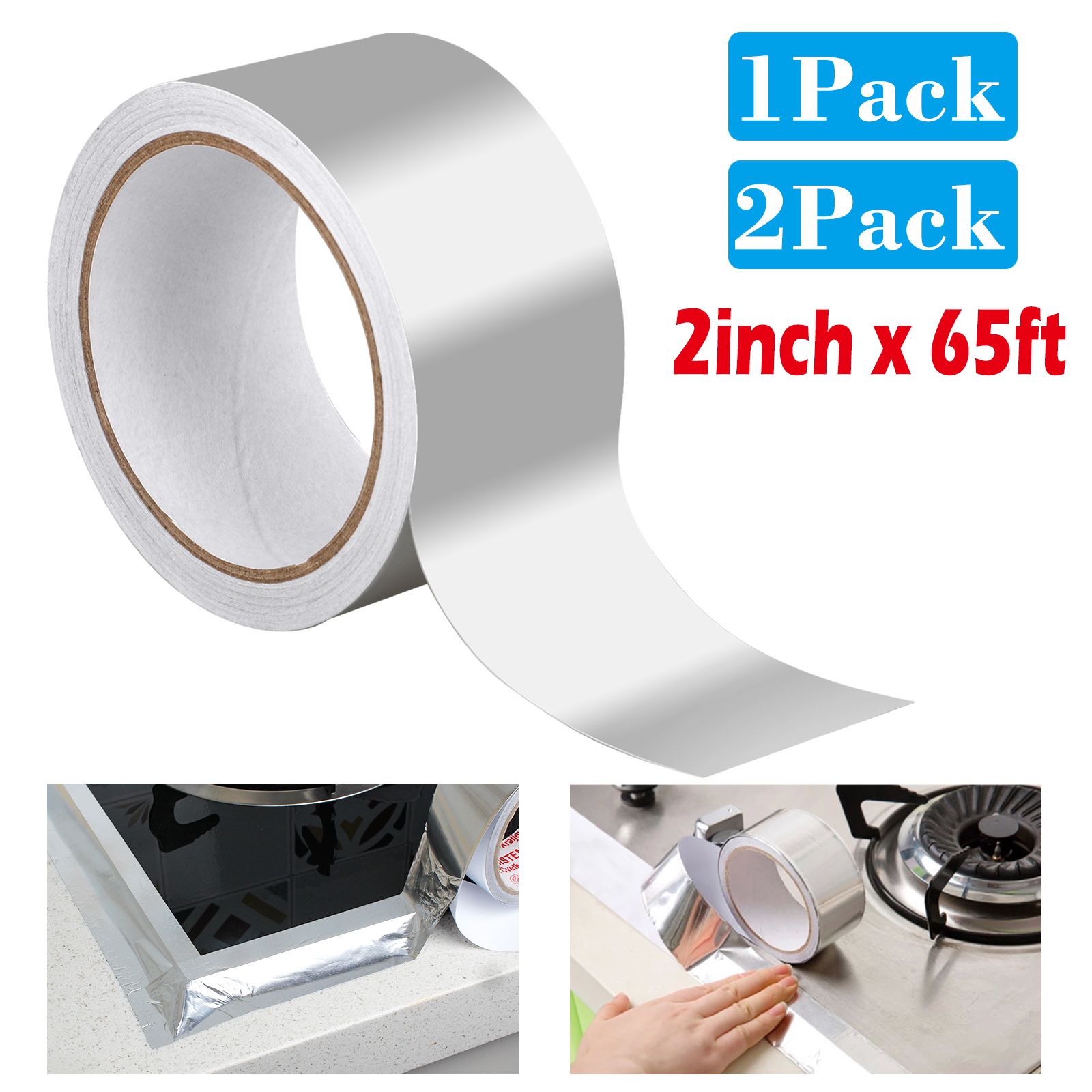 3/2/1pcs Aluminum Foil Heat Shield Tape HVAC Heating A/C Sealing Adhesive, 19.8 x 5.1cm Silver