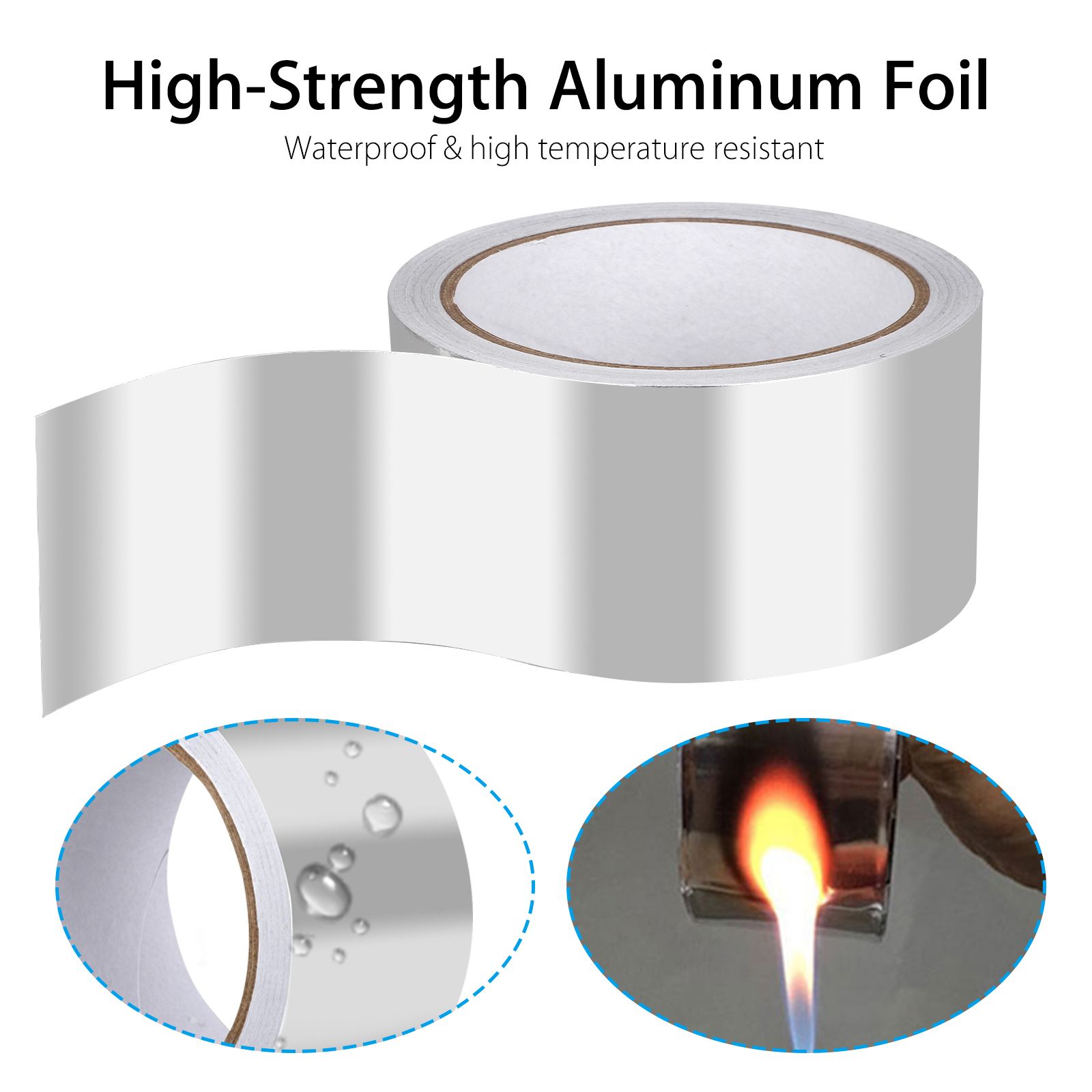 3/2/1pcs Aluminum Foil Heat Shield Tape HVAC Heating A/C Sealing Adhesive, 19.8 x 5.1cm Silver