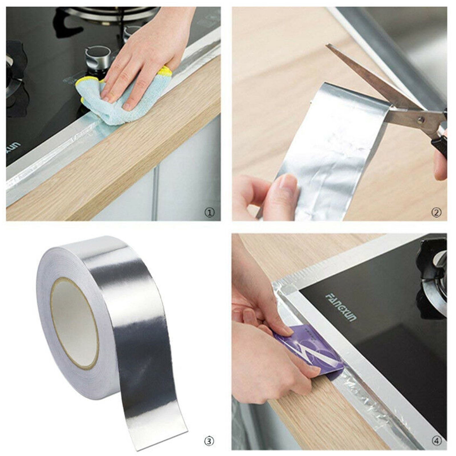 3/2/1pcs Aluminum Foil Heat Shield Tape HVAC Heating A/C Sealing Adhesive, 19.8 x 5.1cm Silver