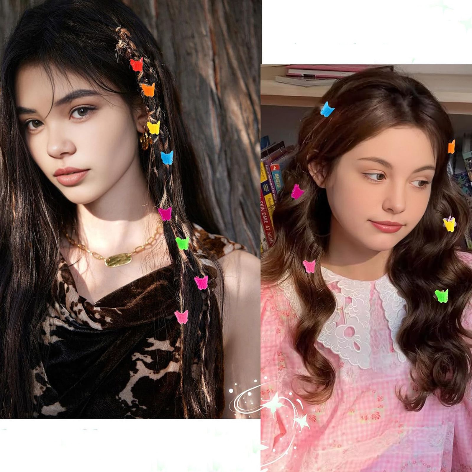 100pcs Mini Butterfly Hair Clips, Assorted Color Hair Clips for Women Girls, Mini Butterfly Hair Barrettes Small Hair Claw Clips