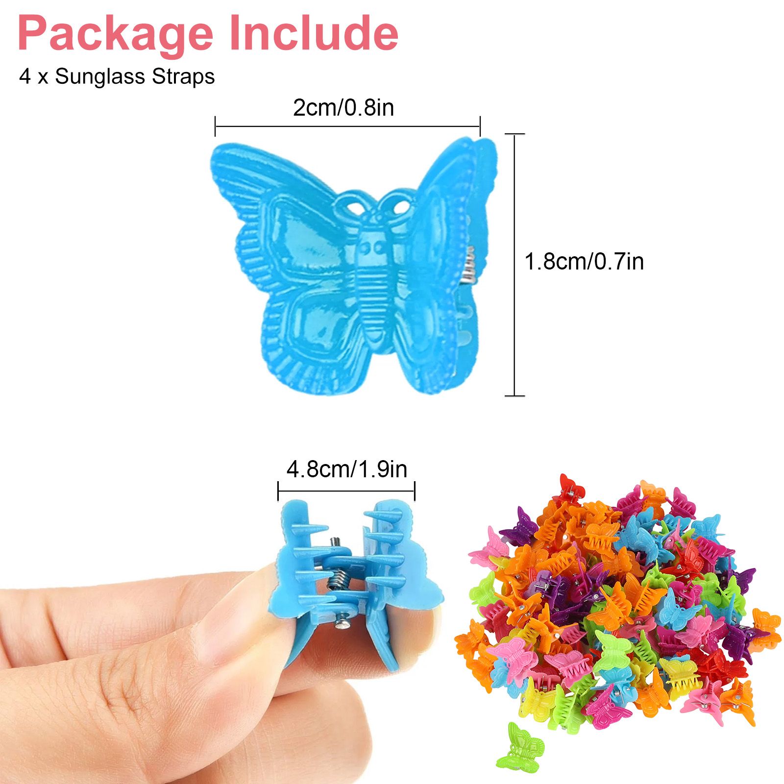 100pcs Mini Butterfly Hair Clips, Assorted Color Hair Clips for Women Girls, Mini Butterfly Hair Barrettes Small Hair Claw Clips