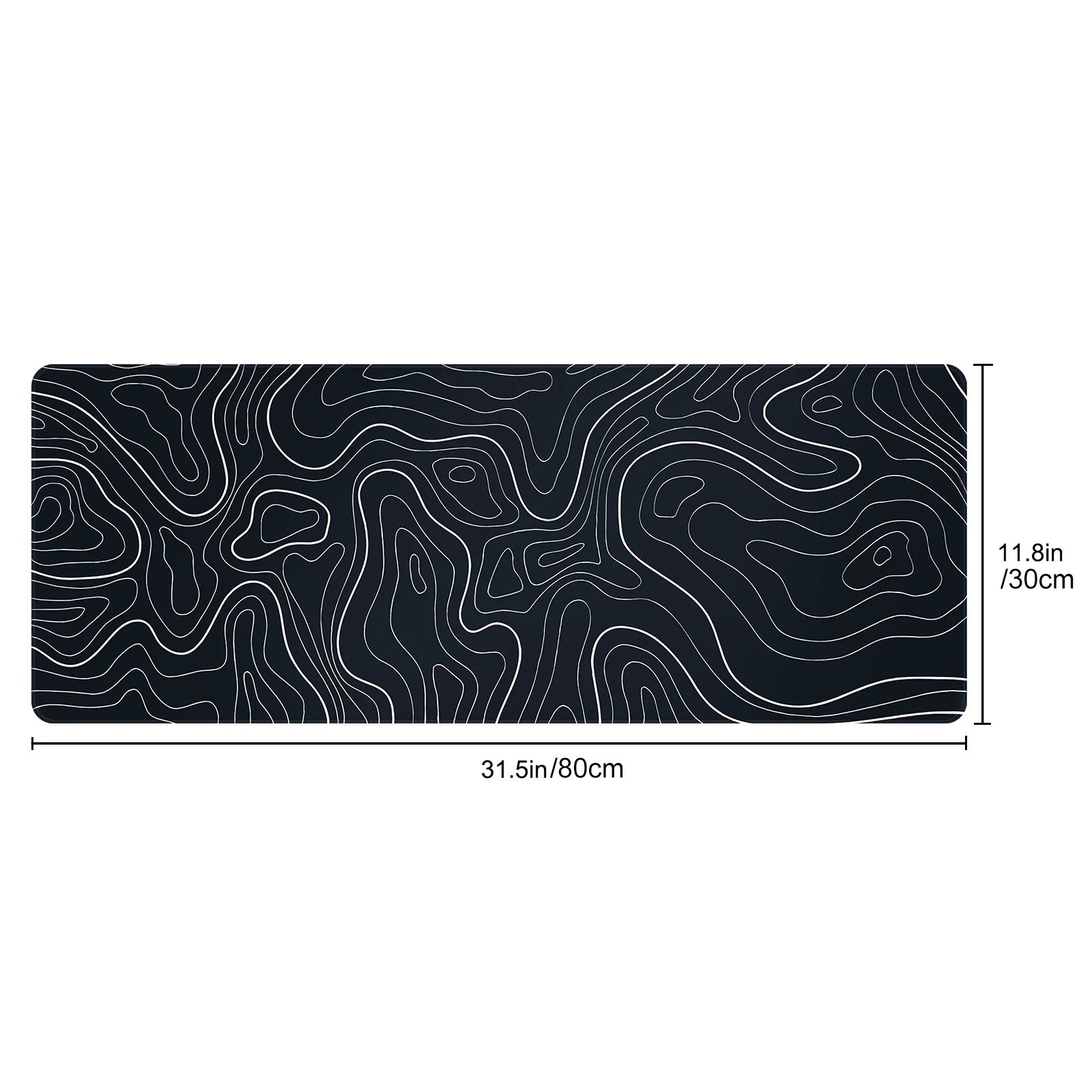 Large Mouse Pad Mat (80 x 30CM), Extended Gaming Mousepad Background Topographic Map Desk Pad for Laptop Computer