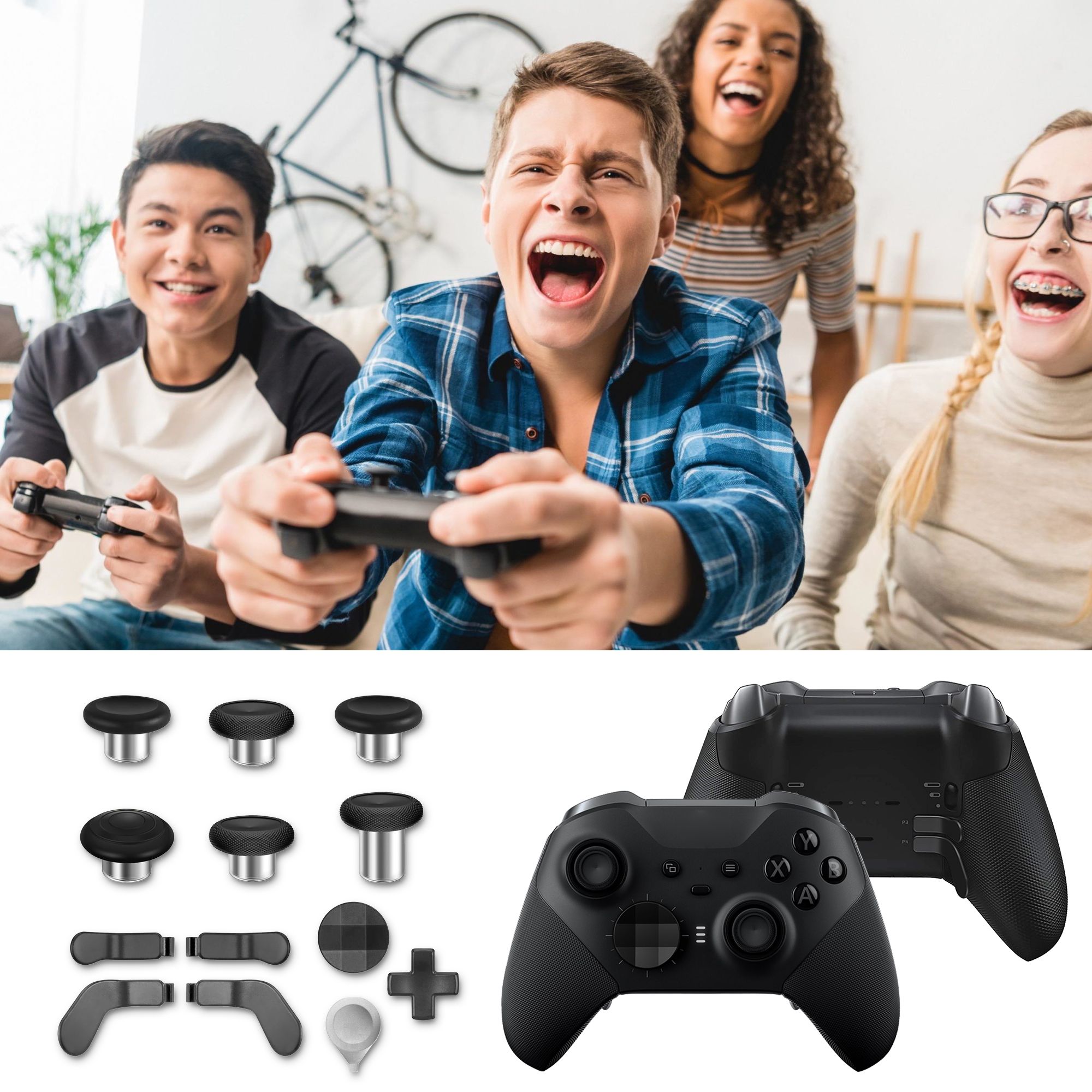 Replacement Paddles Thumbsticks Accessories Fit for Xbox One Elite Series 2, Xbox Elite Series 2 Core Controller