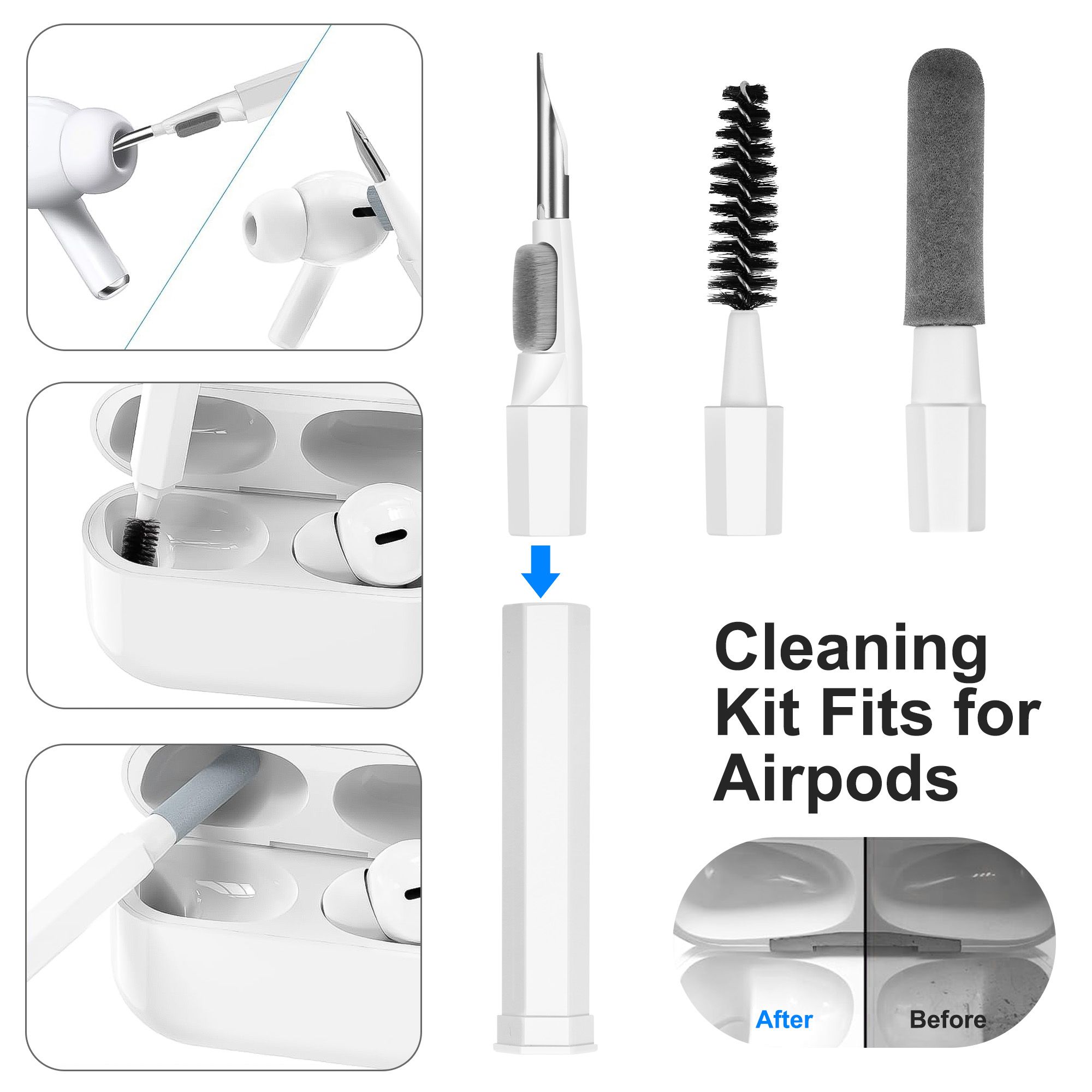 20-in-1 Cleaning Kit Fits for Airpod Earbud, MacBook Laptop Keyboard Cell Phone Camera Cleaner