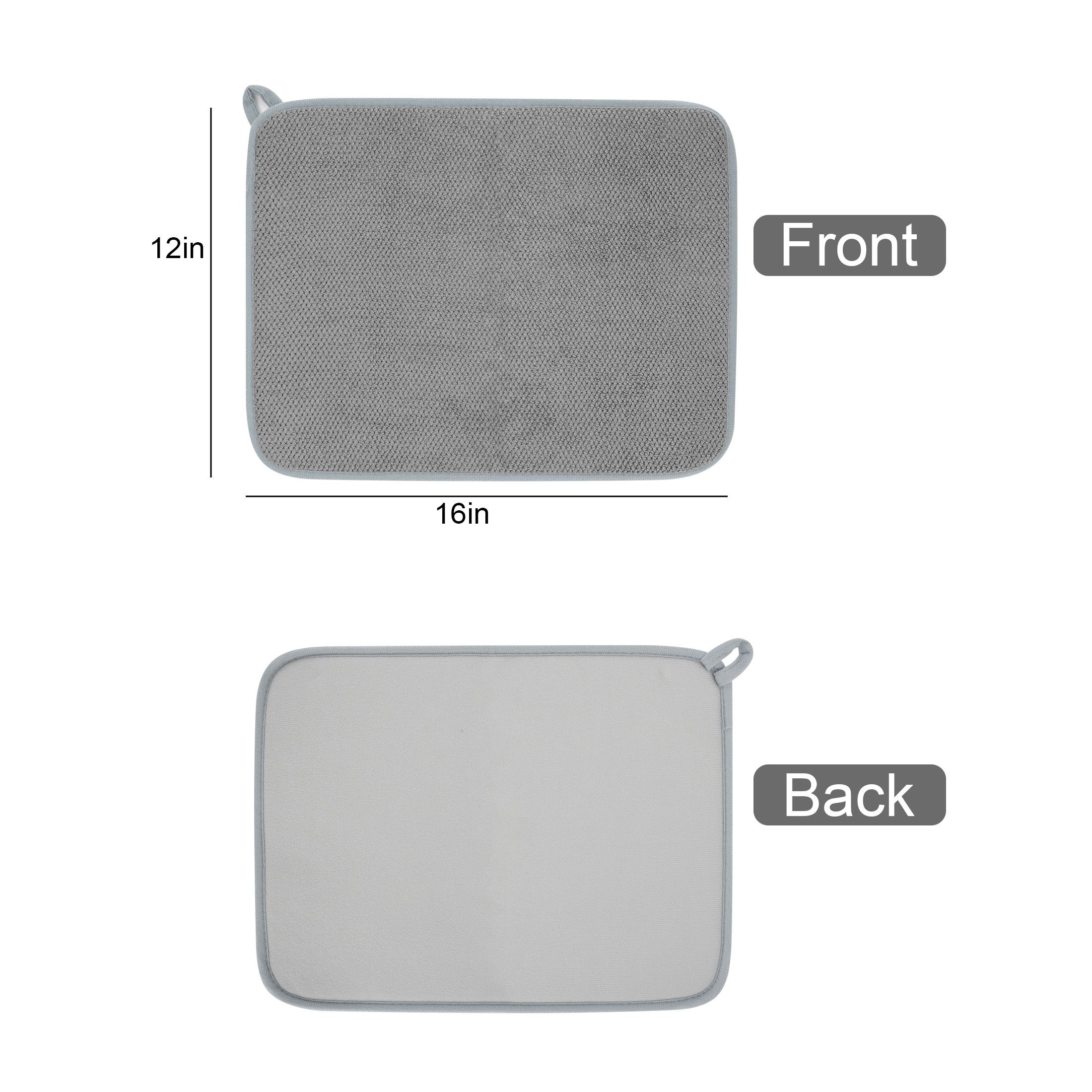 2pcs Dish Drying Mats, Absorbent Microfiber Kitchen Dish Drainers, 40 x 30cm/16 x 12"