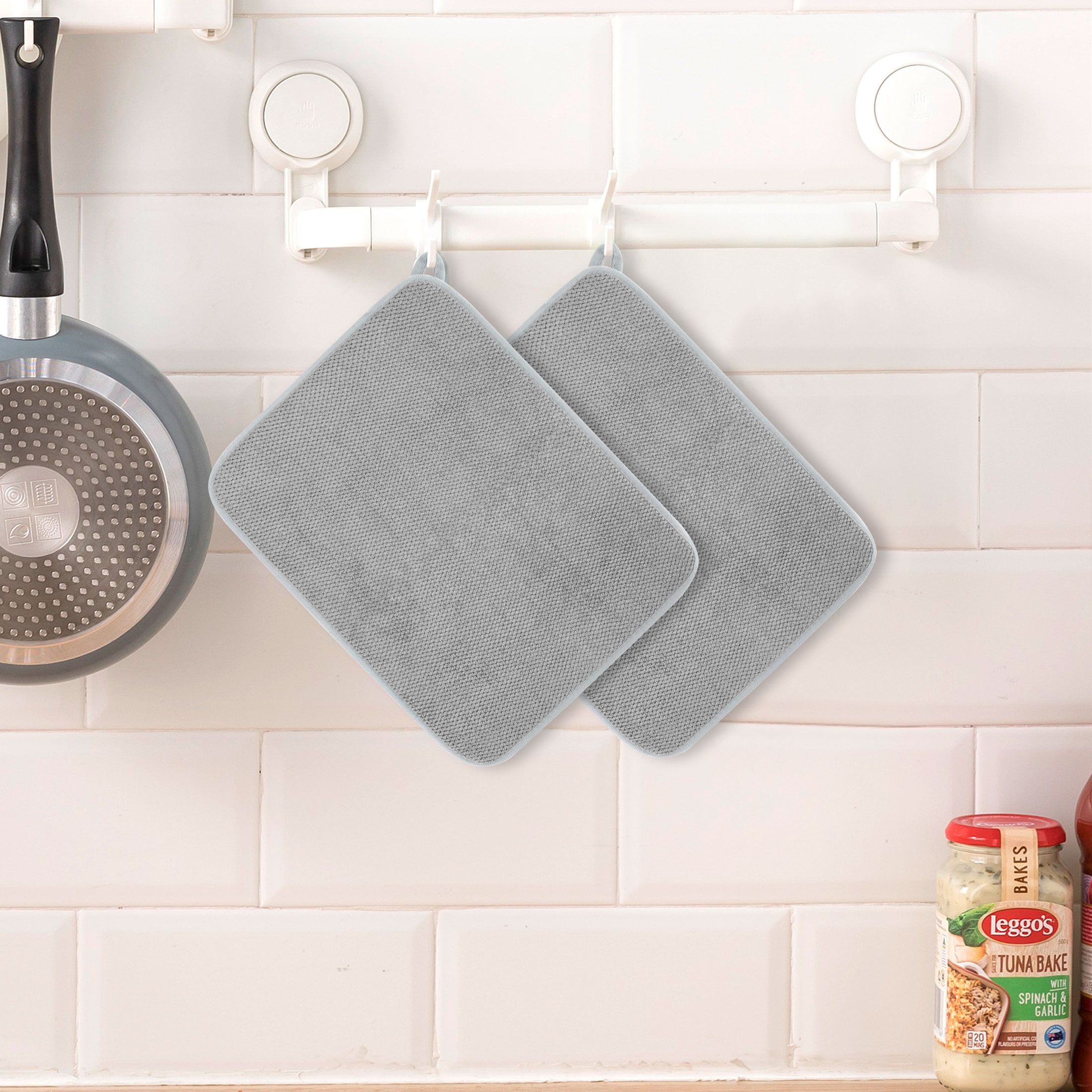 2pcs Dish Drying Mats, Absorbent Microfiber Kitchen Dish Drainers, 40 x 30cm/16 x 12"