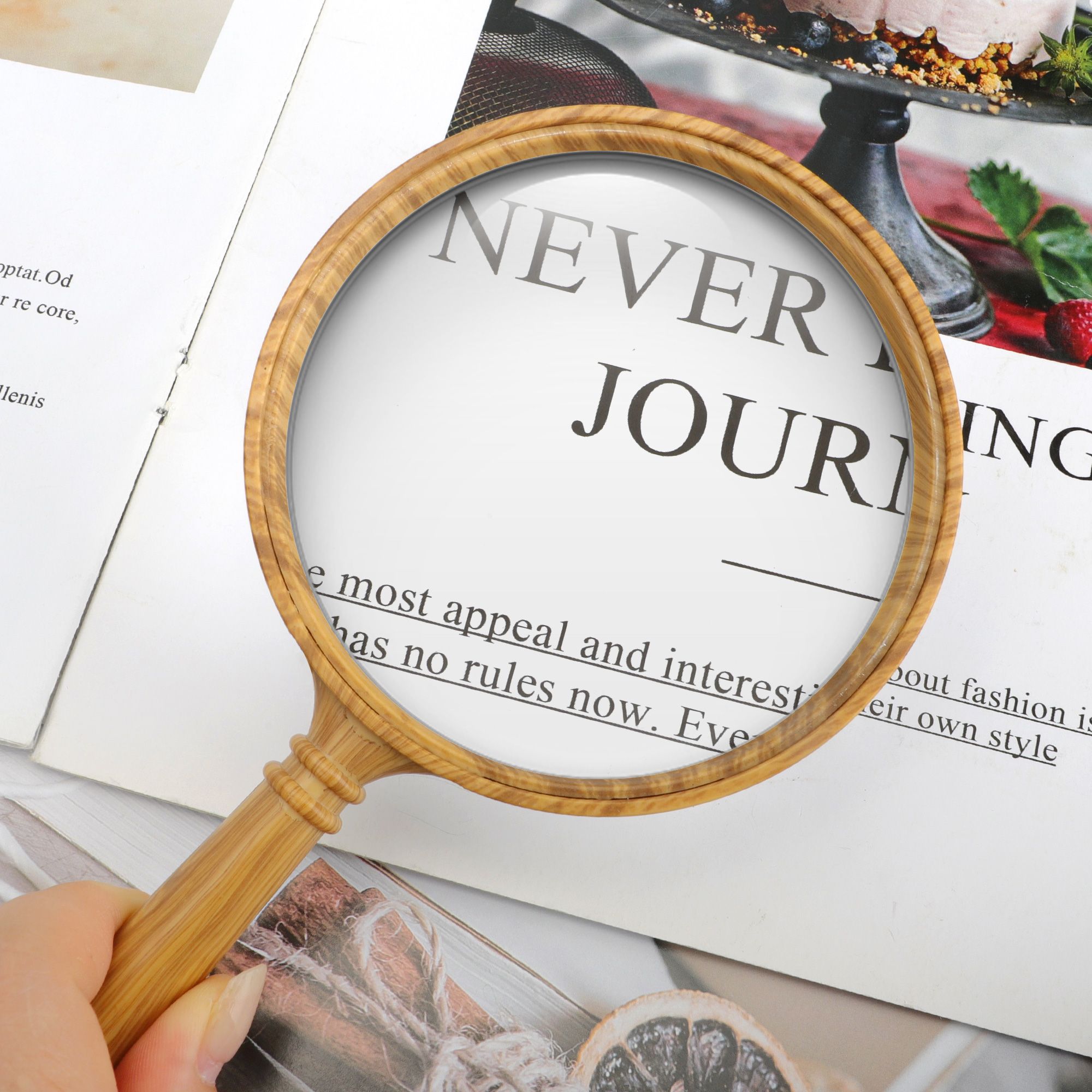 10X Magnifying Glass, 75mm Glass Lens Vintage Handheld Reading Magnifier for Seniors, Elderly