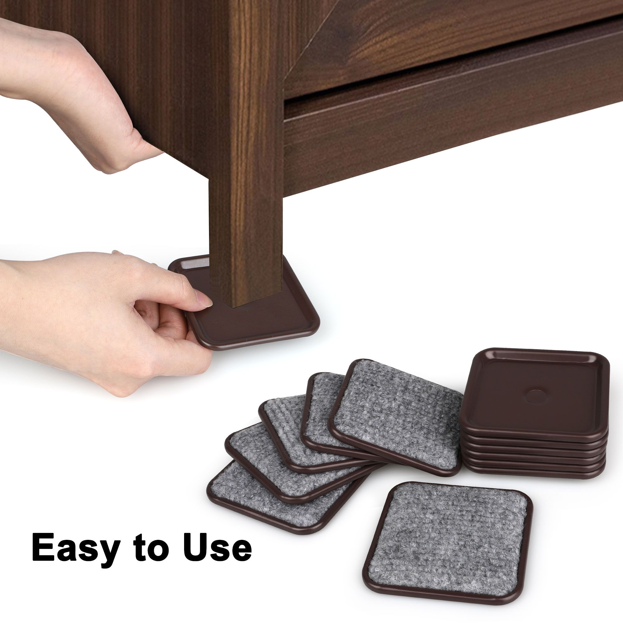 12pcs Furniture Sliders for Hardwood Floors, 7.6cm/3'' Reusable Furniture Caster Cups Pads Hardwood Floor Protector to Easy Move