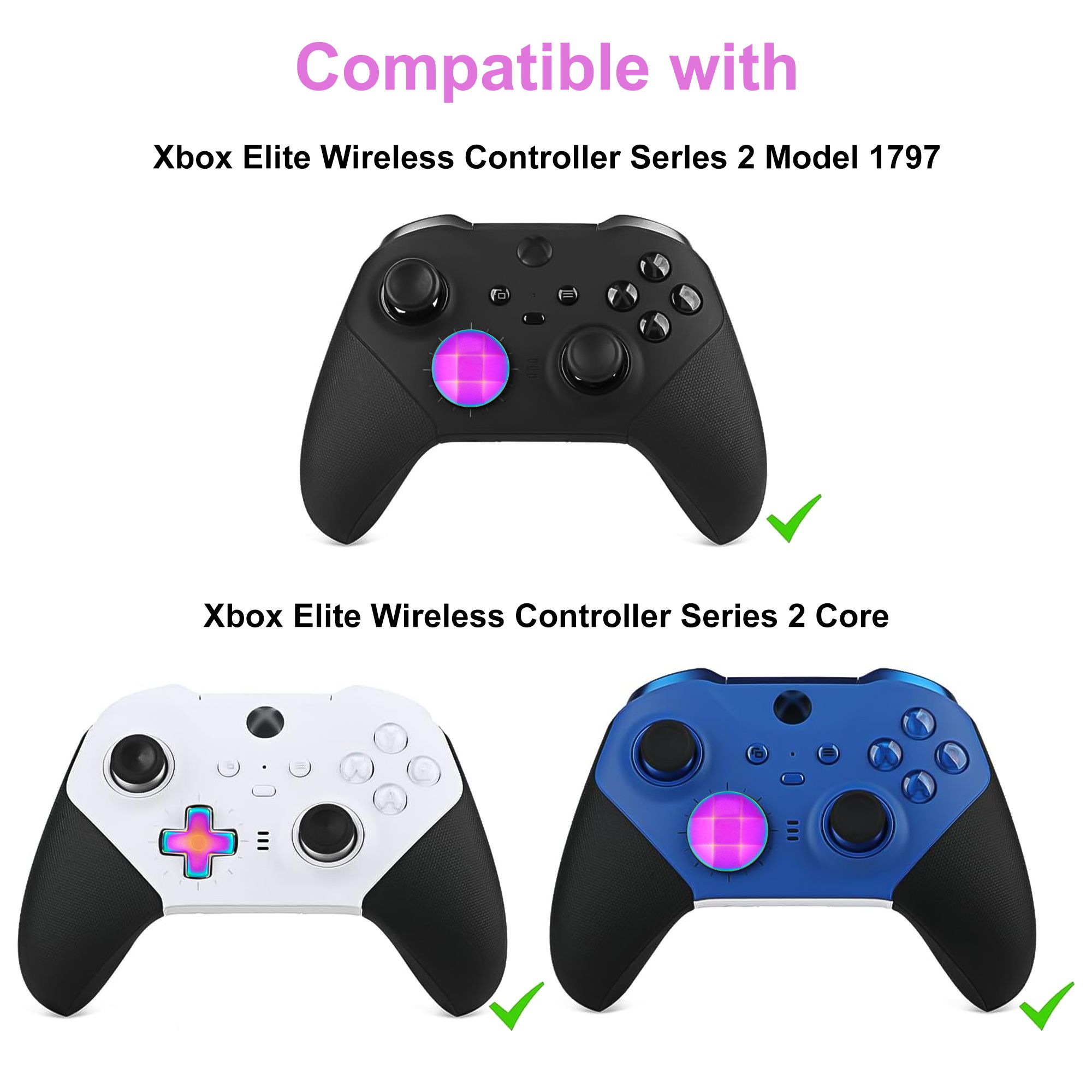 17-in-1 Thumbsticks Paddles Accessories Fit for Xbox One Elite Series 2/Elite Series 2 Core Controller, Replacement Parts for Elite Series 2 Core Wireless Controller